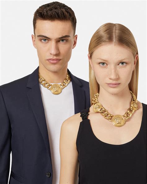 versace necklace medusa free shipping|Versace small medusa head necklace.